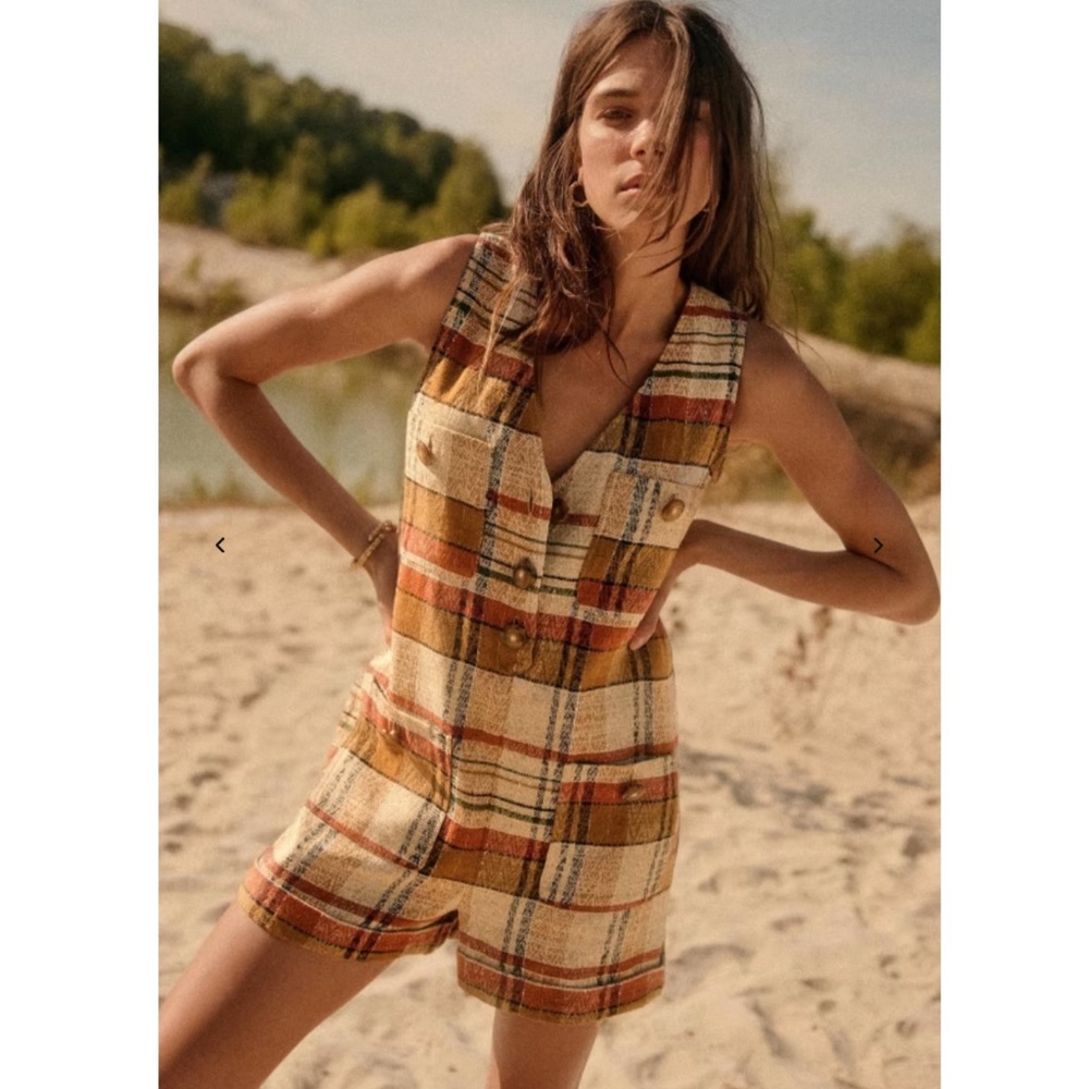 NWT Sezane Texan Jacquard Romper